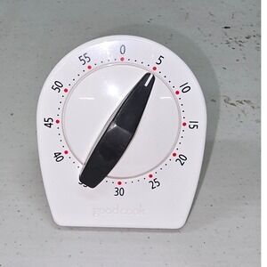 GoodCook 60 Minute Mechanical Kitchen Timer White Wind Up Analog Cooking Alarm